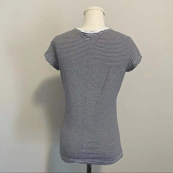 Aritzia The Group Babaton Lagarde Crew Neck T-Shirt Black and White Striped Tee - Picture 13 of 13